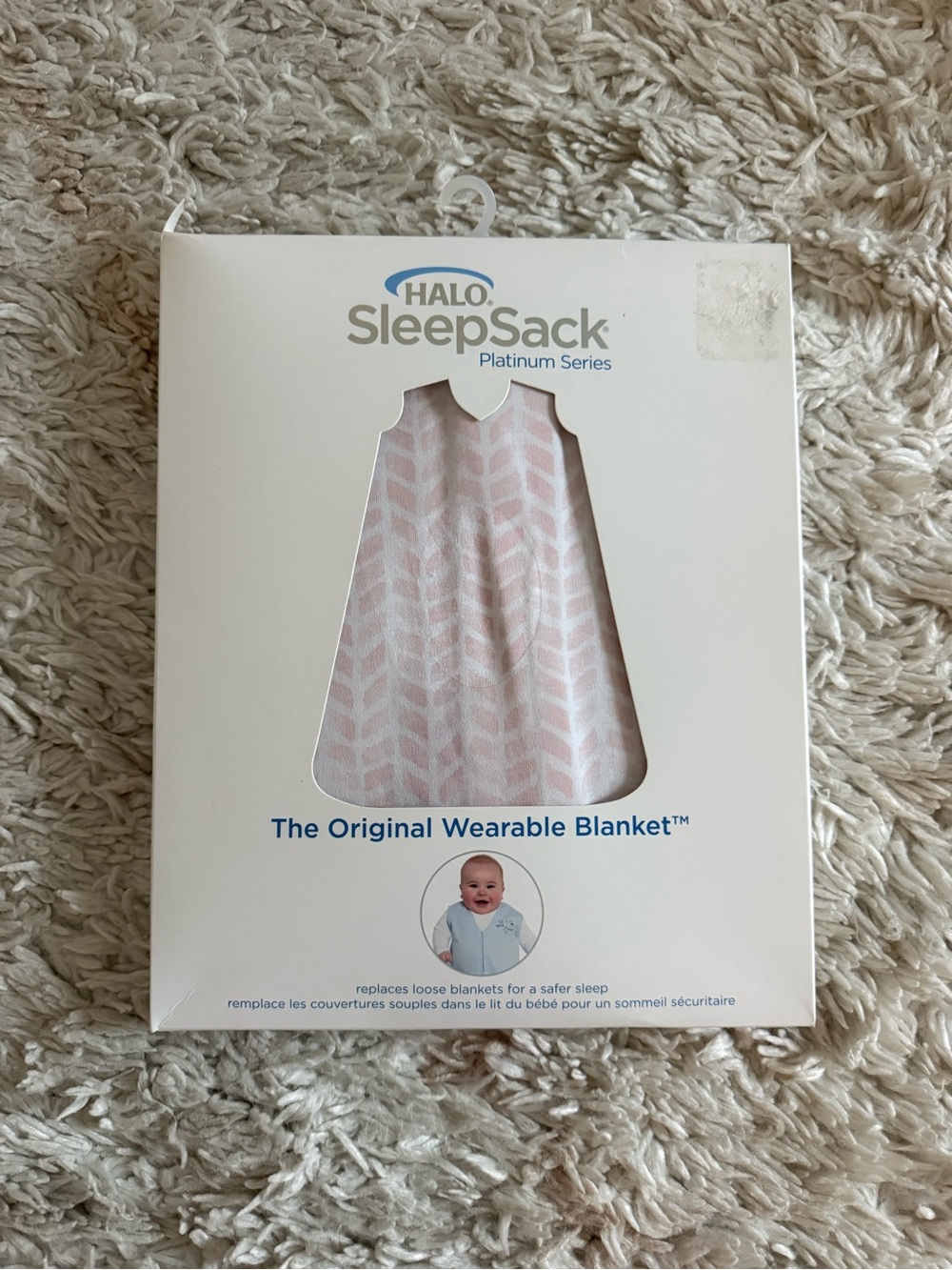 HALO SleepSack Platinum Series Pink Chevron Wearable Blanket